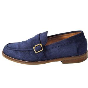 Duke + Dexter Men's Buckle Strap Blue Suede Loafers Size 11M
